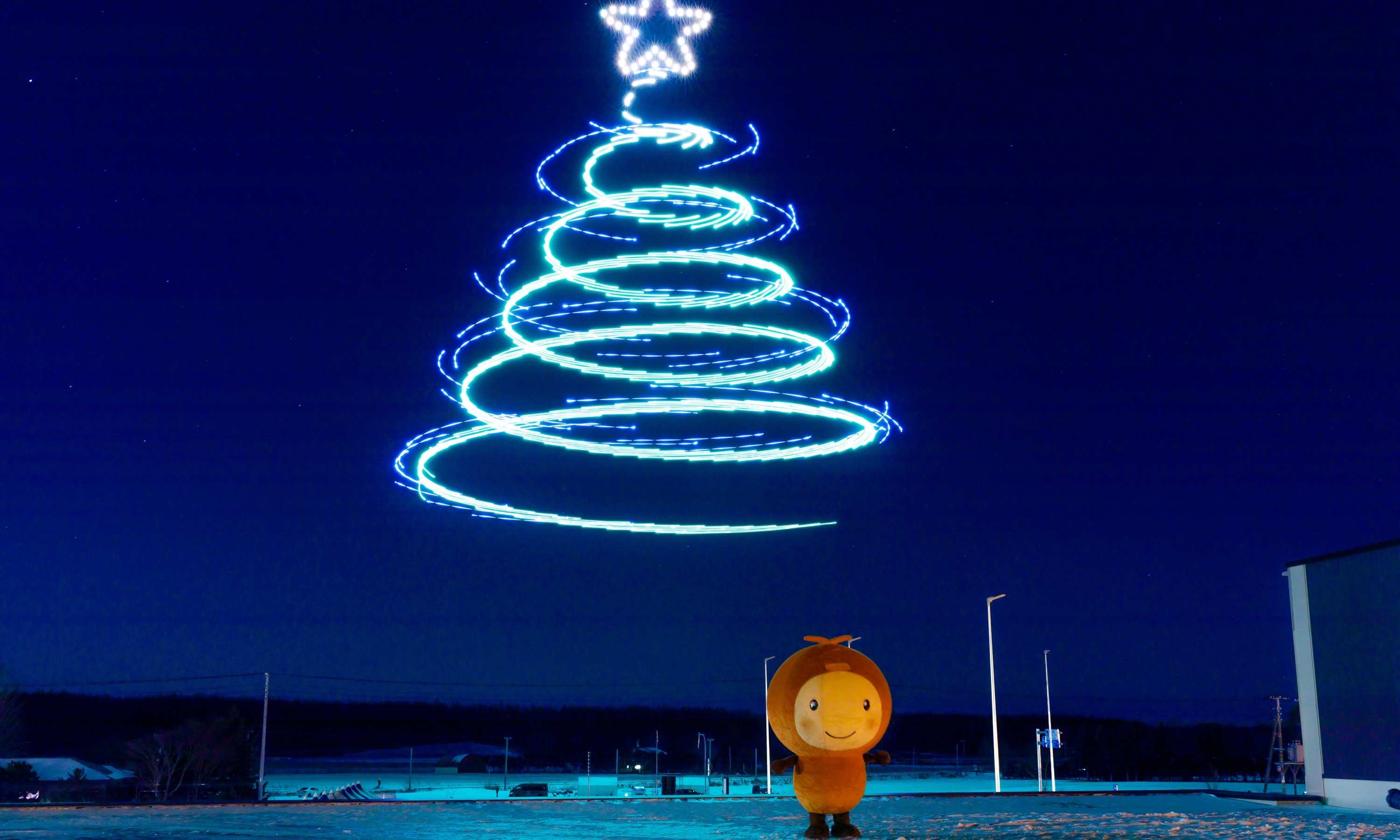 クリスマスドローンショー（令和3年12月20日撮影）の画像