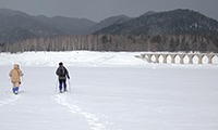 冬のタウシュベツ川橋梁